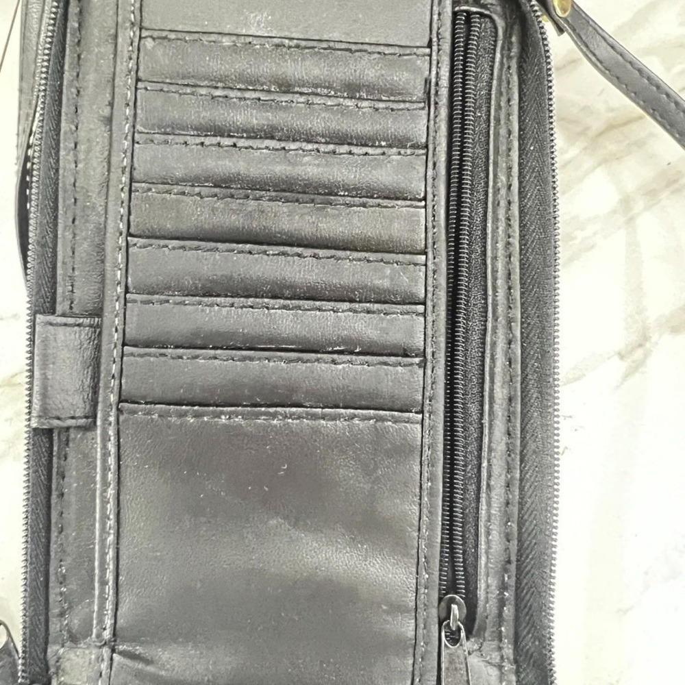 Crossbody Phone Wallet with Card Slots in Black 7.5x4.5" Travel Bag - Picture 6 of 7